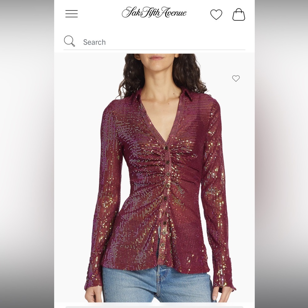 Free People Brand new Sequin Shirtee top